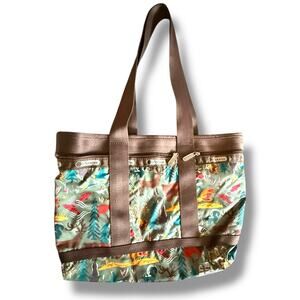 Vintage LeSportSac Baby Diaper Tote Bag with Animal Print